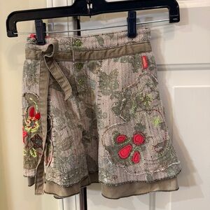 Girls Pampolina Brand Mixed‎ Media Layered Skirt Size 4T